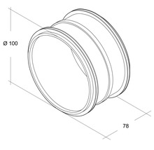 Schéma technique d''un raccord de manchon de tuyau avec les dimensions diamètre 100 et 78