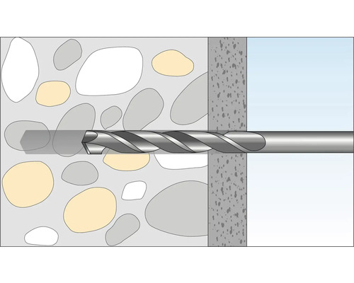 Illustration d''une perceuse perçant le béton