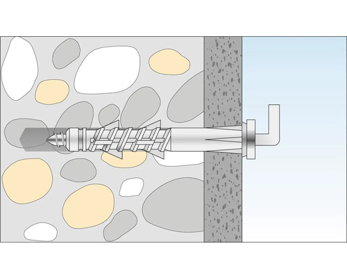 Illustration d''une cheville de montage dans un mur en béton