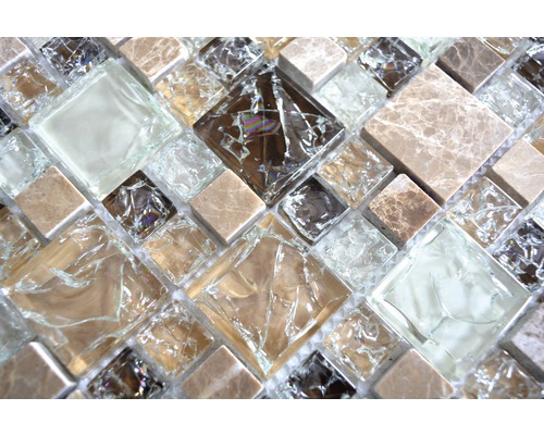 Mosaïque en verre et pierre naturelle