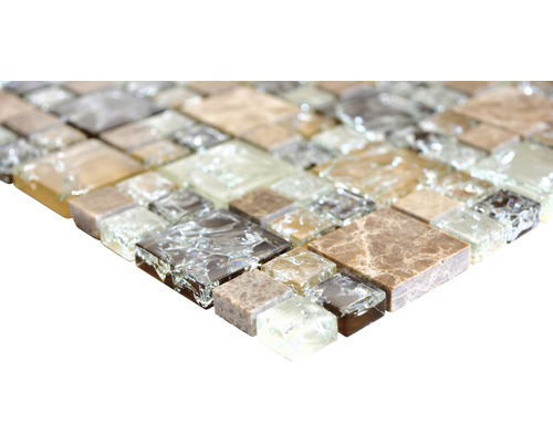 Mosaïque en verre et pierre naturelle