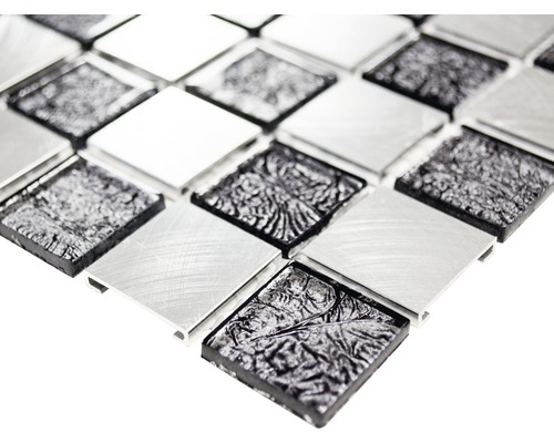 Mosaïque en verre et aluminium