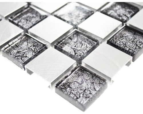 Carreau de mosaïque carré en verre et aluminium