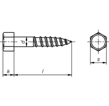 Holzschraube 6-Kant DIN 571 5x50 mm Edelstahl A2, 50 Stück