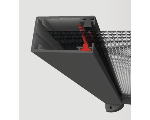 Detailansicht eines Insektenschutzgitters in einem Rahmen