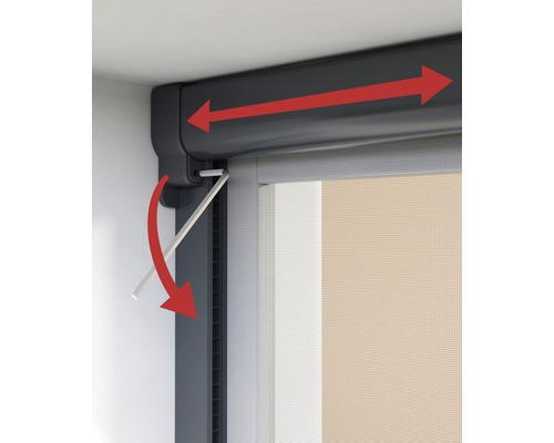 Rollladen mit Bedienungsanleitung und Richtungspfeilen