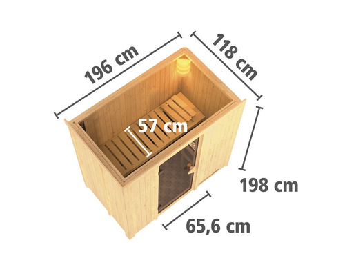 Sauna en bois avec dimensions