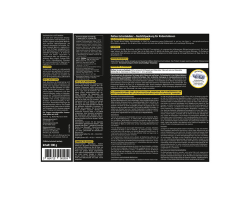 Nachfüllpackung für Köderstationen zur Bekämpfung von Ratten