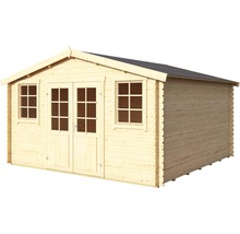 Holzgartenhaus mit Doppeltür und Fenstern