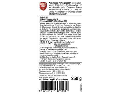 Protect Home Wühlmaus Portionsköder Nachfüllpackung für Köderstationen 250 Gramm