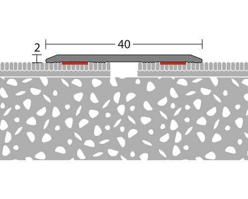 Illustration d''un profil de sol avec un profil de transition et les dimensions 40 et 2