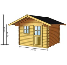 Abri en madriers SKAN HOLZ Arosa avec plancher 400 x 380 cm naturel