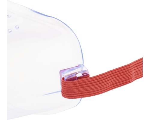 Détail de lunettes de protection avec bande élastique