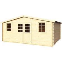Holzgartenhaus mit Doppeltür und Fenstern