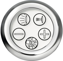 Bedienelement mit Symbolen für Licht, Dusche, Minus, Blasen und Plus