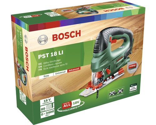 Scie sauteuse sans fil Bosch PST 18 LI dans sa boîte