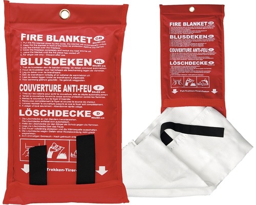 Feuerlöschdecke 90x90 cm verwendbar bis 550° Feuerlöschdecke 90x90 cm verwendbar bis 550°