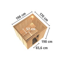 Sauna mit Abmessungen