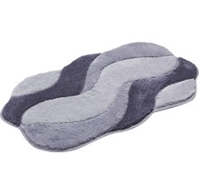 Badteppich Grund Carmen 70 x 120 cm grau schwarz