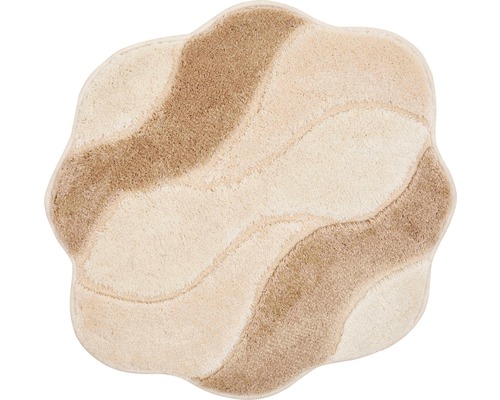 Tapis de bain beige avec motif ondulé