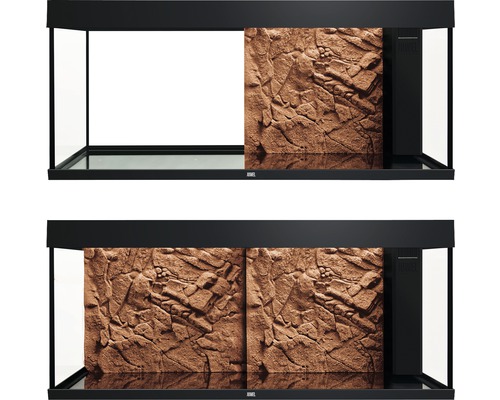 Aquarium mit Felsstruktur-Rückwand