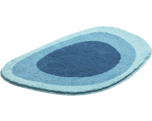 Blauer Badteppich mit abgestuften Farbtönen