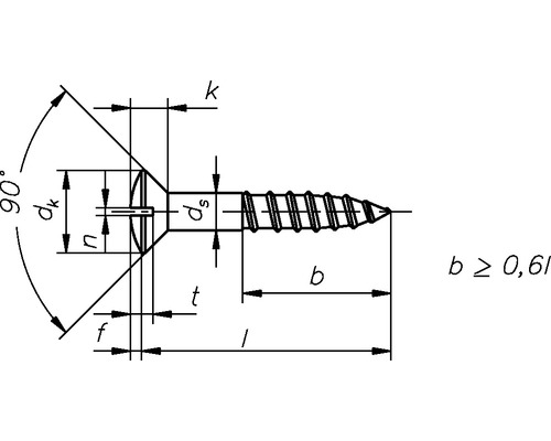 Dessin technique d''une vis avec indications de dimensions