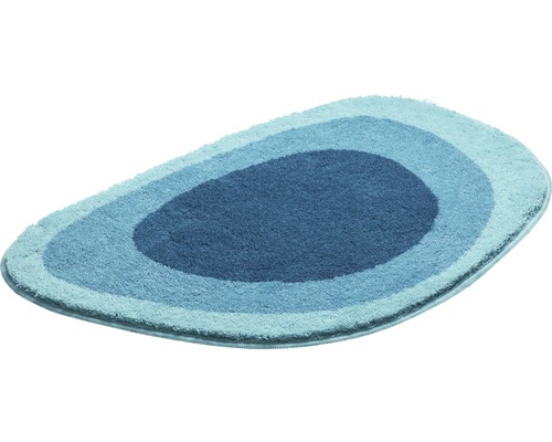 Blau gestreifter Badteppich