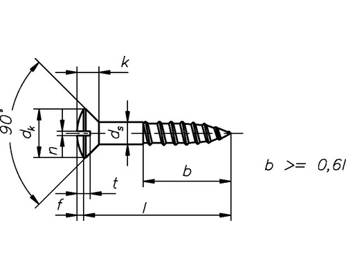 Schéma technique d''une vis avec indication des dimensions
