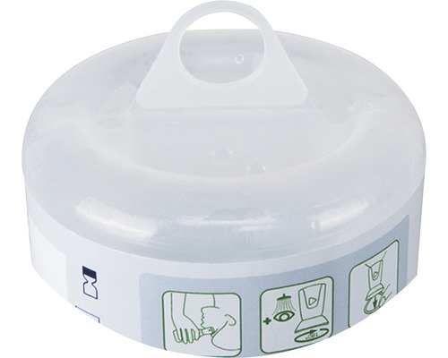 Augenspülflasche mit Deckel und Anwendungsanleitung