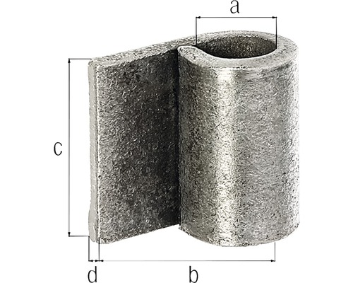 Abgebildet ist ein Rohrschellenbügel mit Maßangaben.