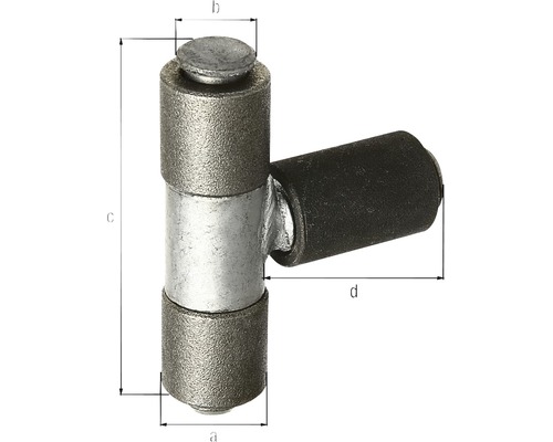 Abgebildet ist ein Einbohrband mit Maßangaben.