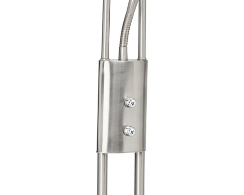 Détail d''un lampadaire en métal avec deux interrupteurs et un bras flexible