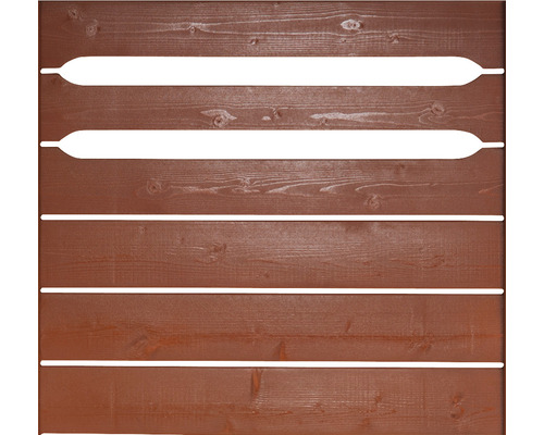 Clôture en bois avec planches horizontales et découpes