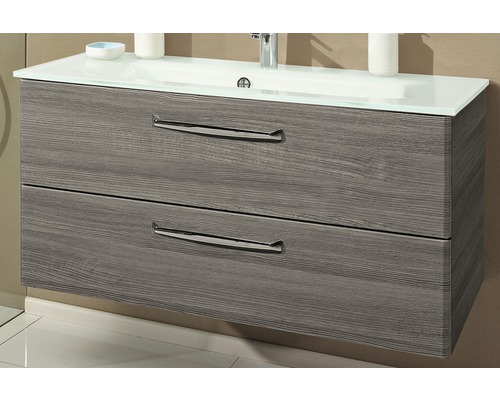 Waschtischunterschrank mit zwei Schubladen und Holzoptik