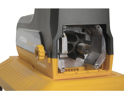 Stiga Bio Silent 2500 broyeur de jardin, vue détaillée du mécanisme de coupe