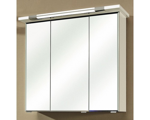 Armoire de toilette avec trois portes miroirs et éclairage intégré