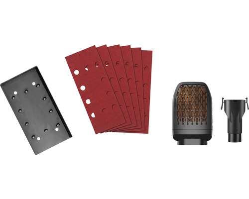 Accessoires pour ponceuse delta: plateau de ponçage, papier abrasif et aspiration de poussière