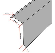 PRECIT Kantenwinkel für Trapezblech H12 Tiefschwarz RAL 9005 2000 x 40 x 100 mm (Materialstärke = 0,4 mm)-thumb-1