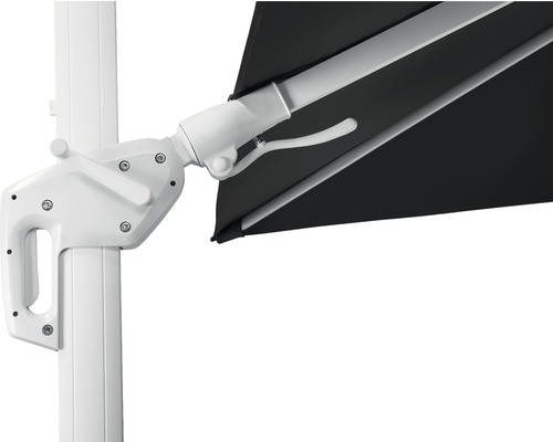 Vue détaillée d''un parasol avec mécanisme de commande