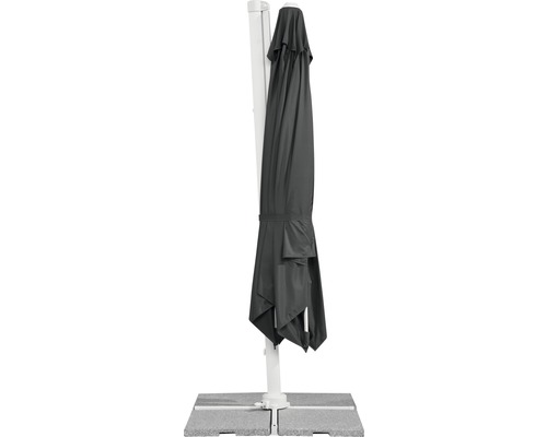 Parasol excentré fermé avec support