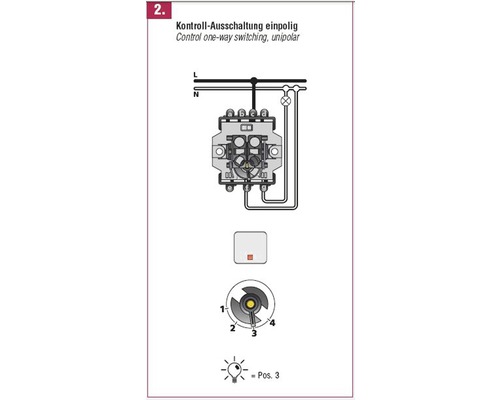 Schaltplan für einpolige Kontrollausschaltung