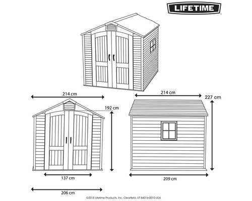 Image d''une tonnelle de jardin avec indications de taille