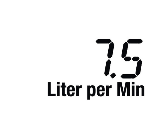 7.5 Liter pro Minute Durchflussanzeige
