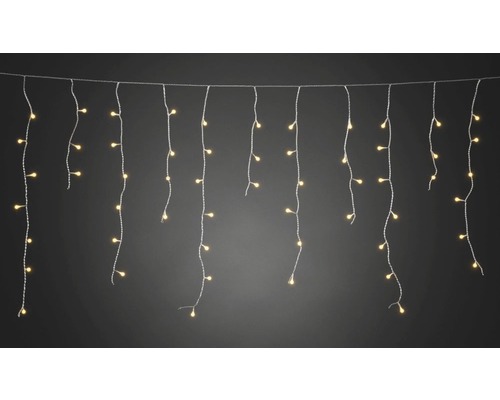 Pluie de glace LED rideau guirlande lumineuse Konstsmide 10,27 m + longueur de câble 10 m 400 LED couleur d'éclairage ambre Rideau lumineux avec des guirlandes suspendues et des petites lumières