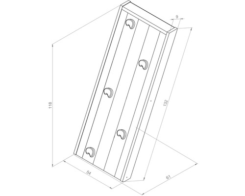 Ecole d''escalade avec poignées et indications de dimensions