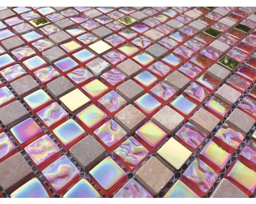 Gros plan de carreaux de mosaïque en verre et en pierre