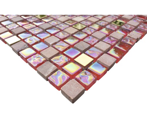 Carreau de mosaïque carré en verre et en pierre