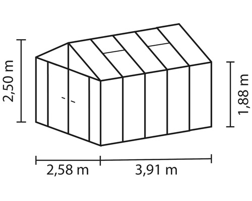 Dessin technique d''une serre avec dimensions