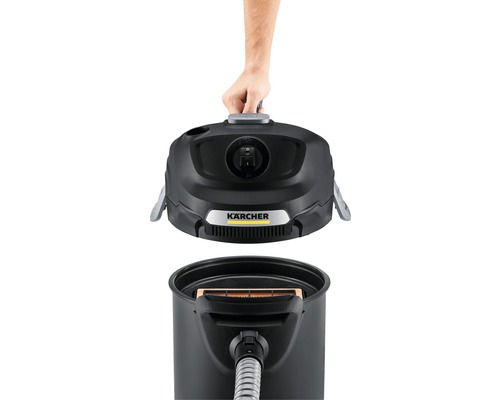 Kärcher Logo auf einem Nass-Trockensauger mit Behälter